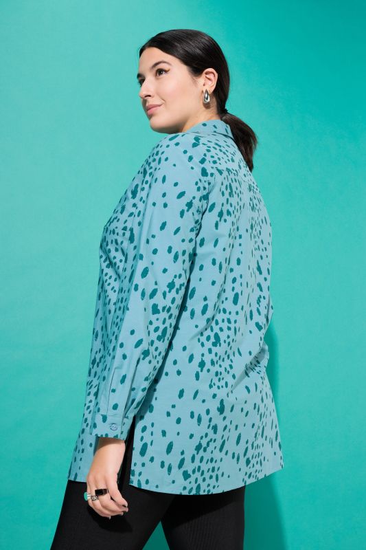 shirt blouse, boxy shape, speckled print