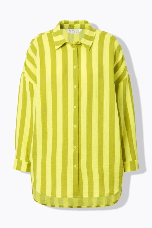 shirt blouse, oversized, muslin, stripes, long sleeve