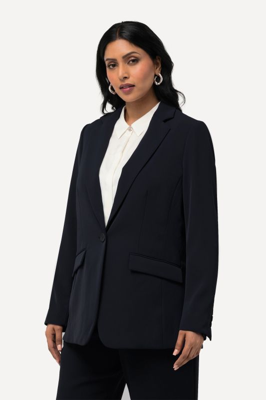 Triacetate Blend Lapel Collar Fully Lined Blazer