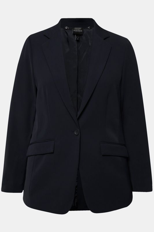 Triacetate Blend Lapel Collar Fully Lined Blazer