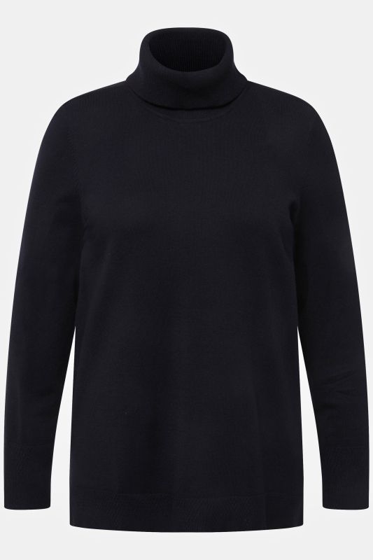 Turtleneck Ribbed Trim Long Sleeve Sweater