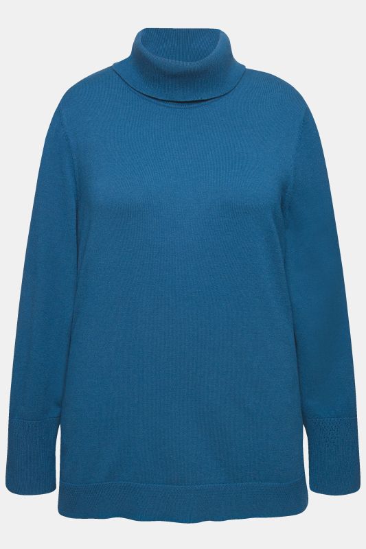 Turtleneck Ribbed Trim Long Sleeve Sweater