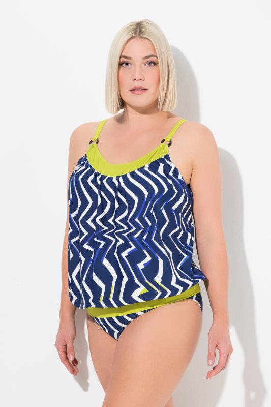 Zigzag Print Two Piece Tankini Set