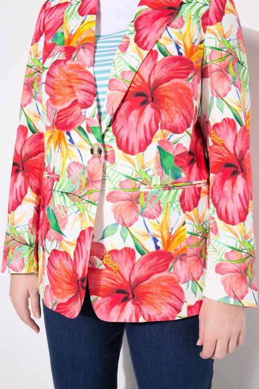 Floral Lapel Collar Blazer