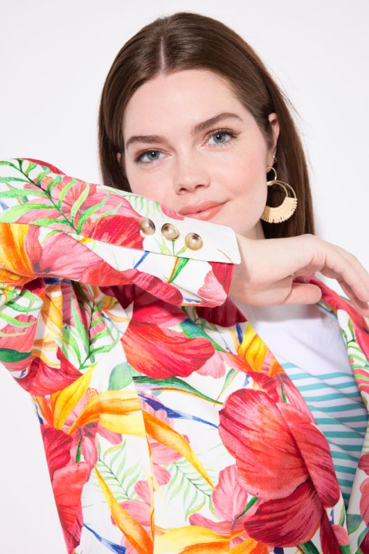 Floral Lapel Collar Blazer