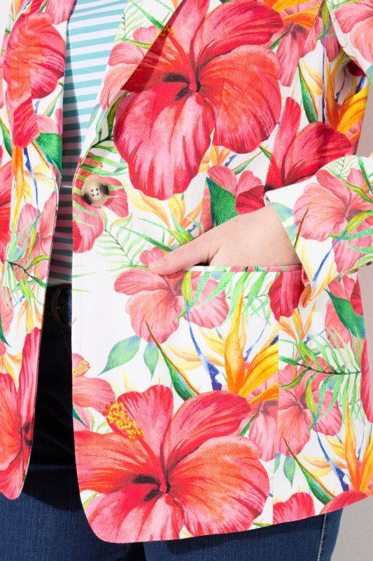 Floral Lapel Collar Blazer