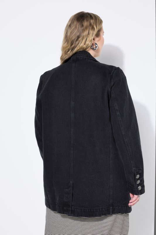 Blazer, jeans, loose shape, double breasted