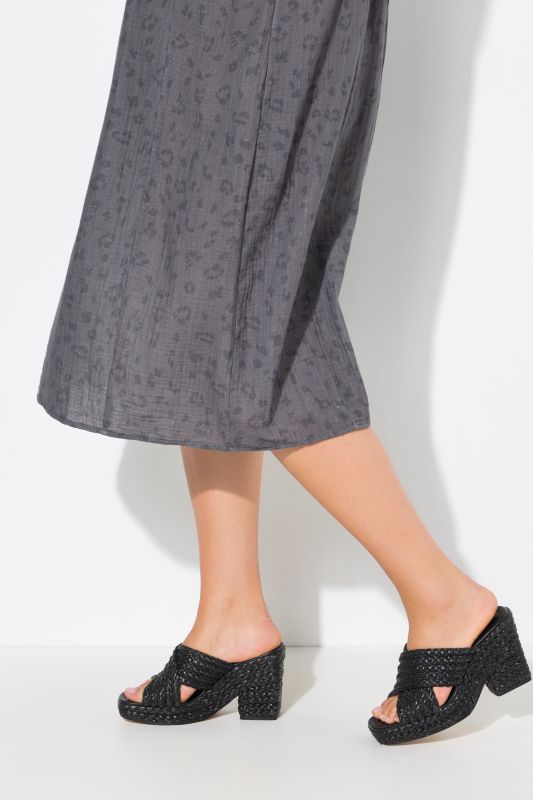 Tonal Leopard Print 3/4 Sleeve Midi Dress