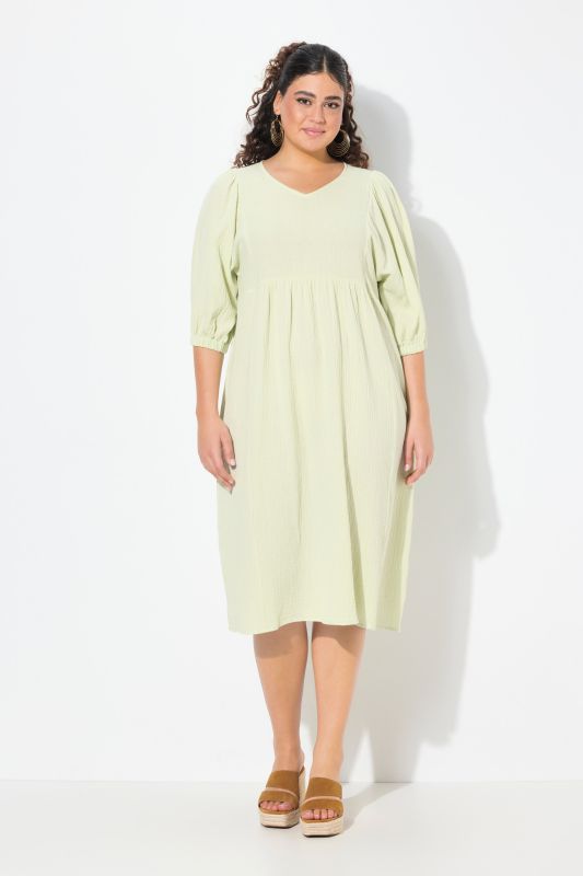 Tonal Leopard Print 3/4 Sleeve Midi Dress