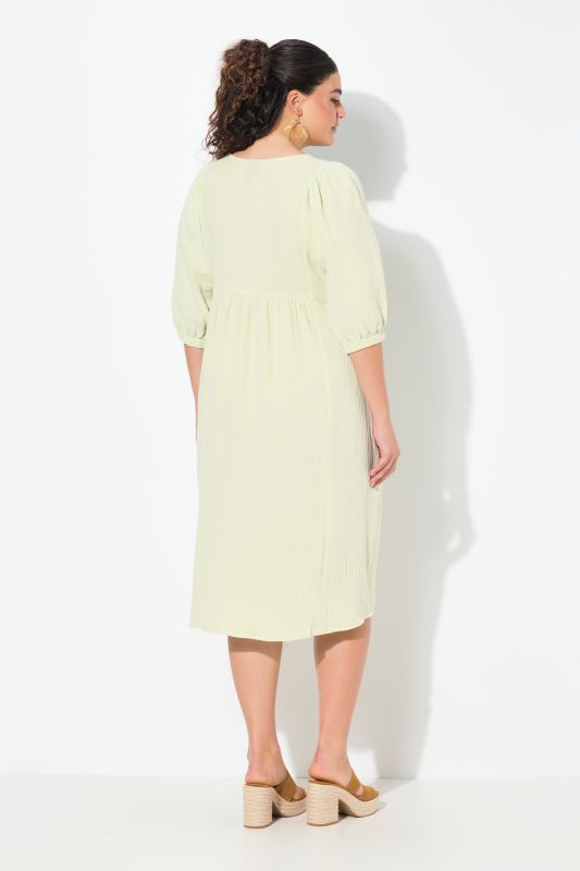 Tonal Leopard Print 3/4 Sleeve Midi Dress