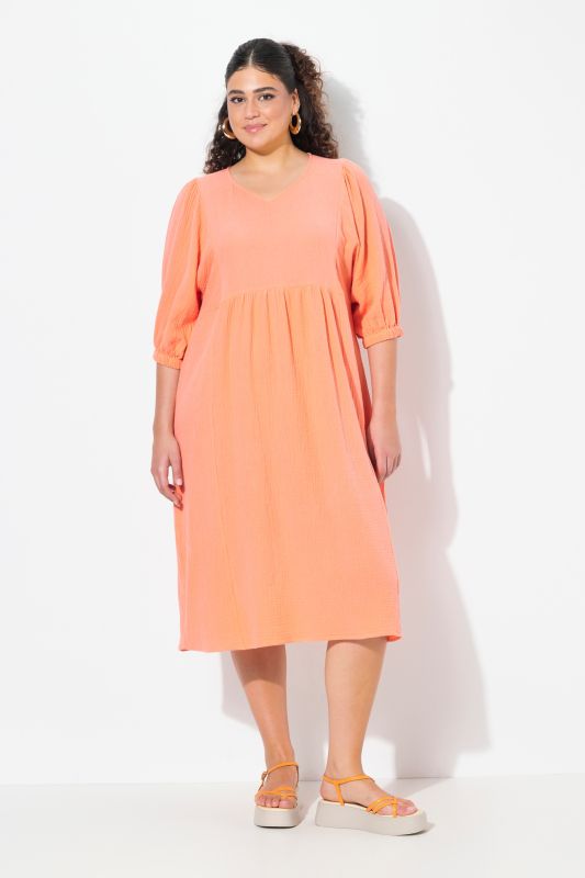 Tonal Leopard Print 3/4 Sleeve Midi Dress