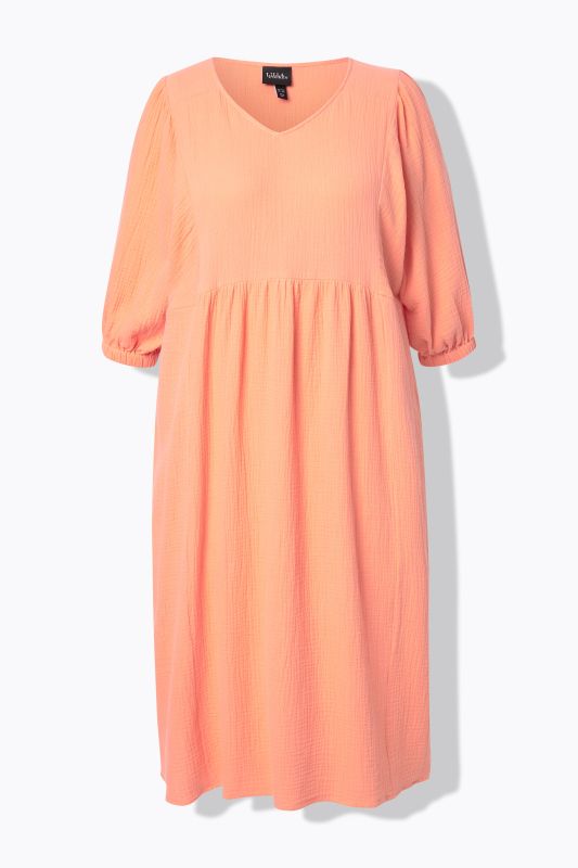 Tonal Leopard Print 3/4 Sleeve Midi Dress