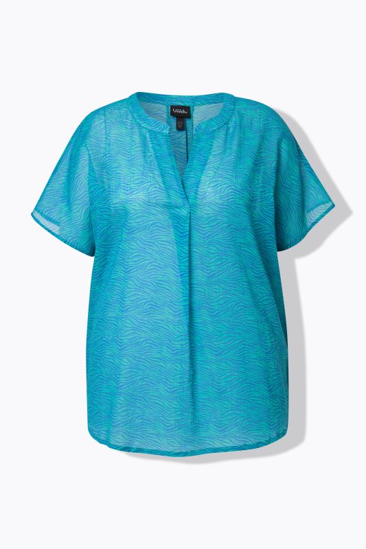Summertime Zebra Print Short Sleeve Blouse