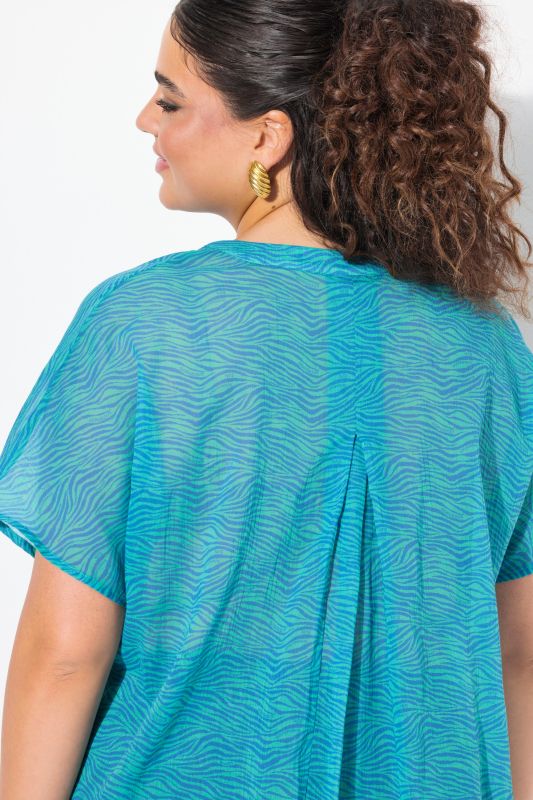 Summertime Zebra Print Short Sleeve Blouse