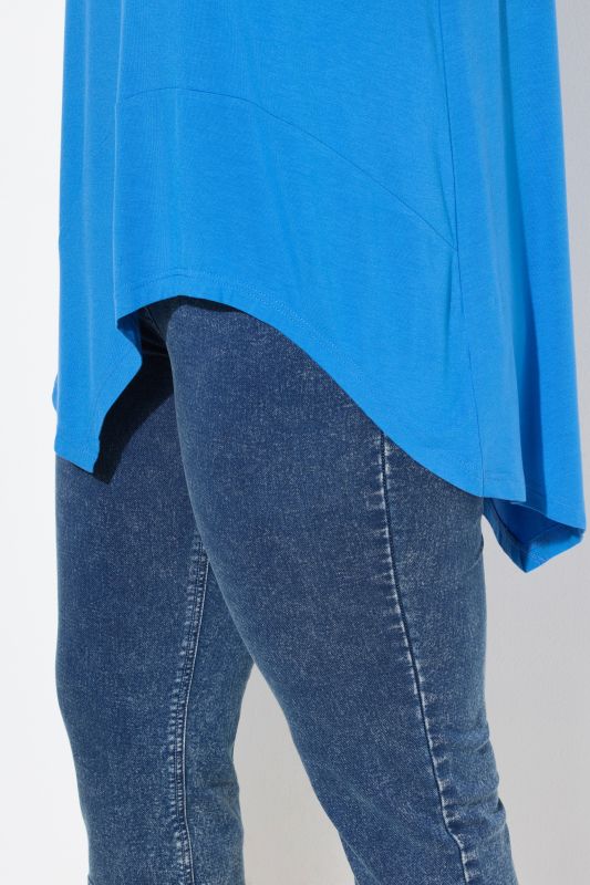 Summer Night Short Sleeve Cutout Hem Tunic Tee