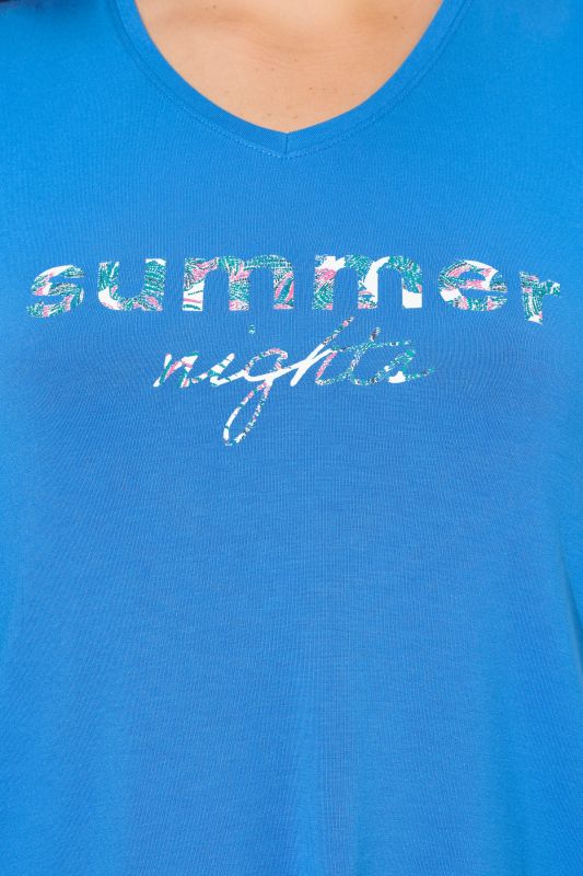 Summer Night Short Sleeve Cutout Hem Tunic Tee