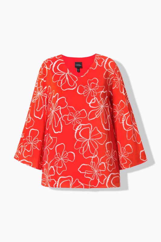 Scribble Floral Layered Chiffon Blouse