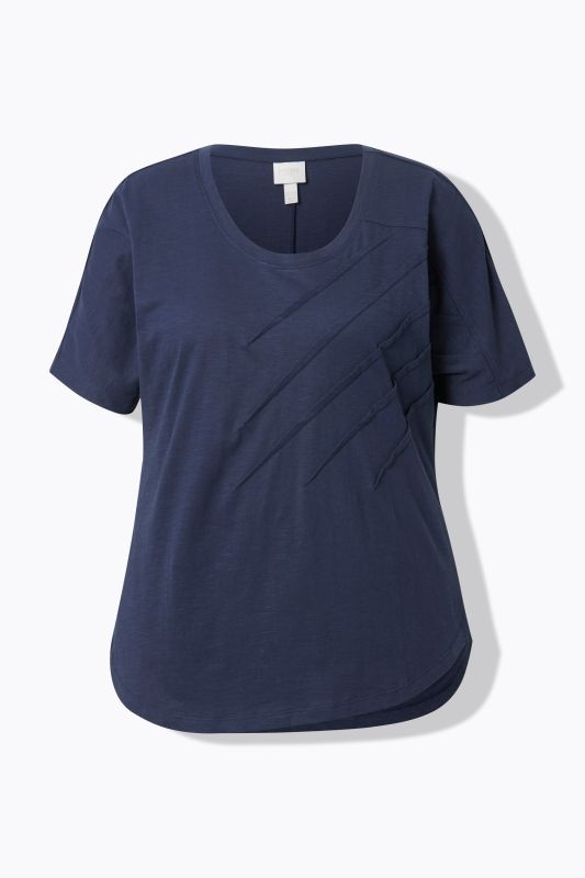 Eco Cotton Diagonal Pintuck Short Sleeve Tee