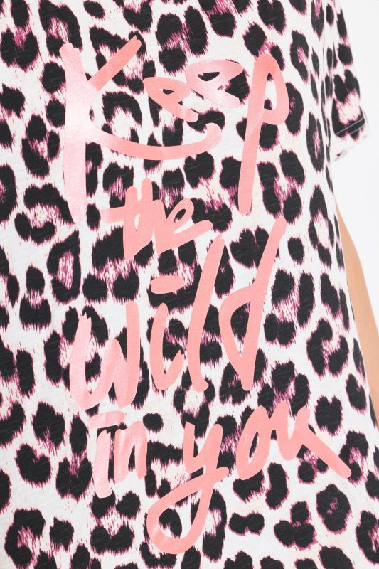 Keep The Wild In You Leopard Print Graphic Tee