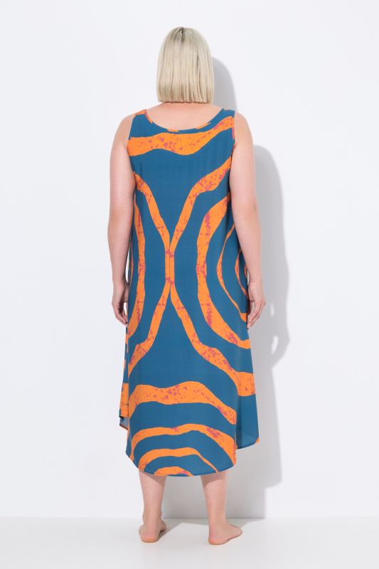 Circle Print Sleeveless A-Line Dress