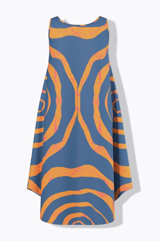 Circle Print Sleeveless A-Line Dress