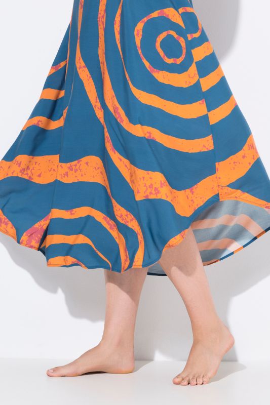 Circle Print Sleeveless A-Line Dress
