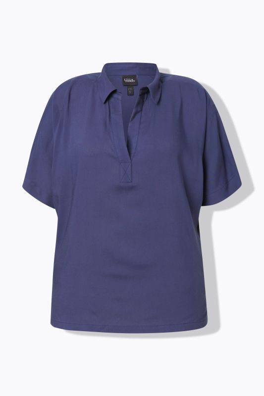 Cold Shoulder Collared Blouse