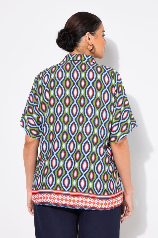 Ogee Cold Shoulder Collared Blouse