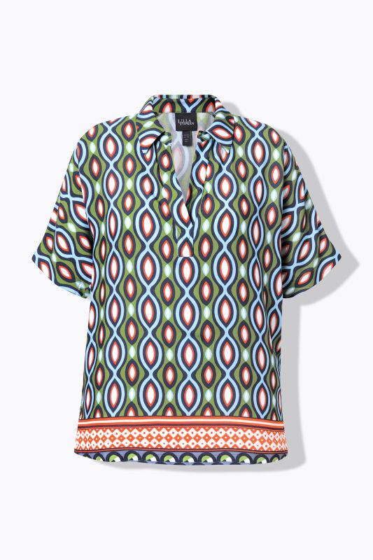 Ogee Cold Shoulder Collared Blouse