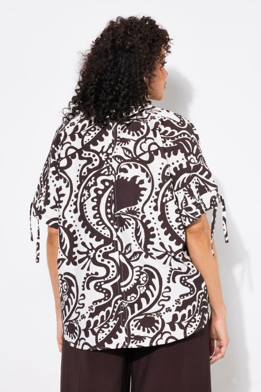 Paisley Short Sleeve V-Neck Blouse