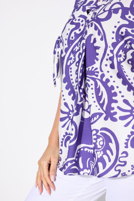 Paisley Short Sleeve V-Neck Blouse