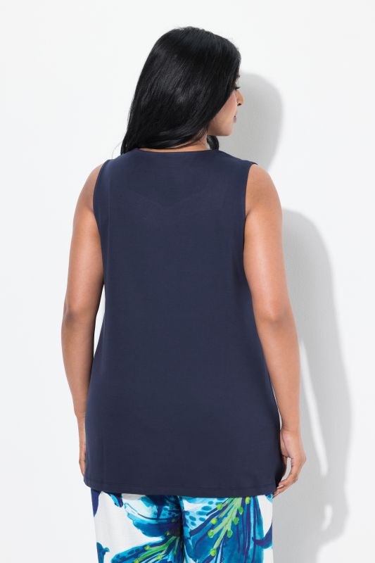 Rhinestone Neckline Pima Cotton Tank