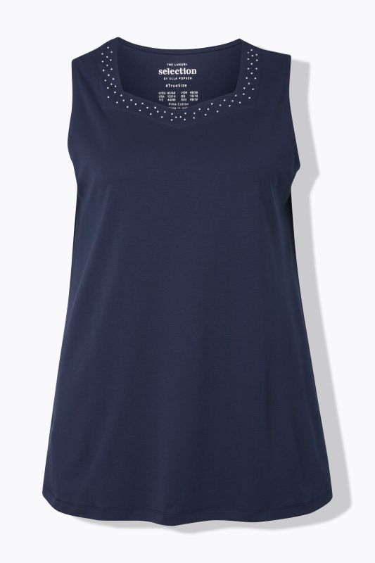 Rhinestone Neckline Pima Cotton Tank
