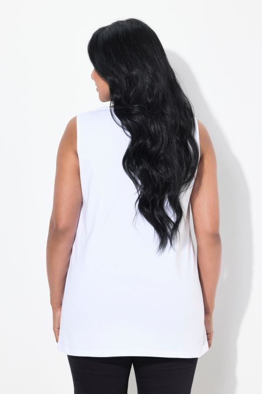 Rhinestone Neckline Pima Cotton Tank