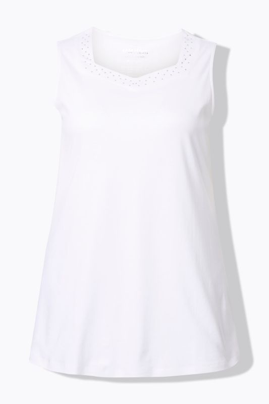 Rhinestone Neckline Pima Cotton Tank