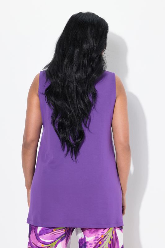 Rhinestone Neckline Pima Cotton Tank