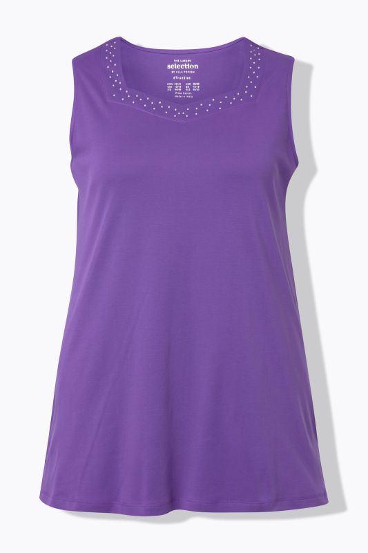 Rhinestone Neckline Pima Cotton Tank