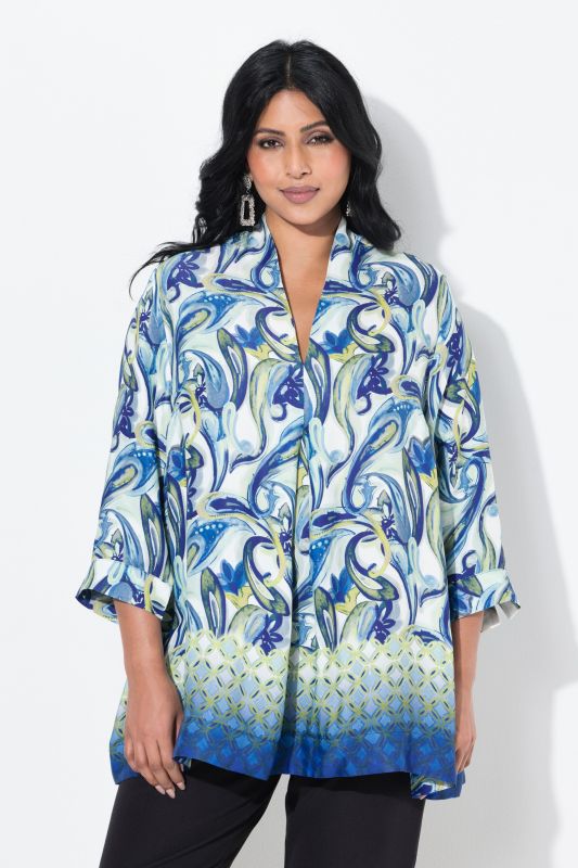 Marble Paisley 3/4 Sleeve Blouse