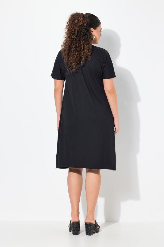 Pintick Short Sleeve V-Neck Jersey Dress