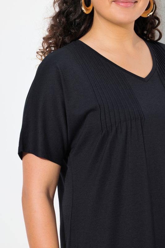 Pintick Short Sleeve V-Neck Jersey Dress