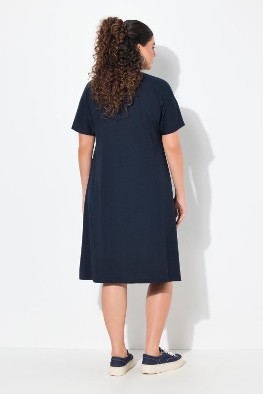 Pintick Short Sleeve V-Neck Jersey Dress