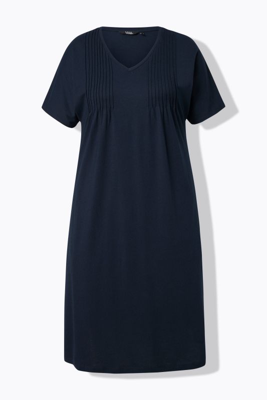 Pintick Short Sleeve V-Neck Jersey Dress