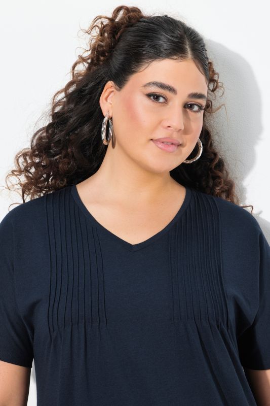Pintick Short Sleeve V-Neck Jersey Dress