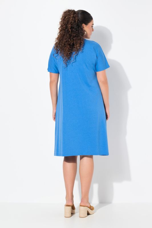 Pintick Short Sleeve V-Neck Jersey Dress