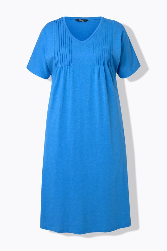 Pintick Short Sleeve V-Neck Jersey Dress