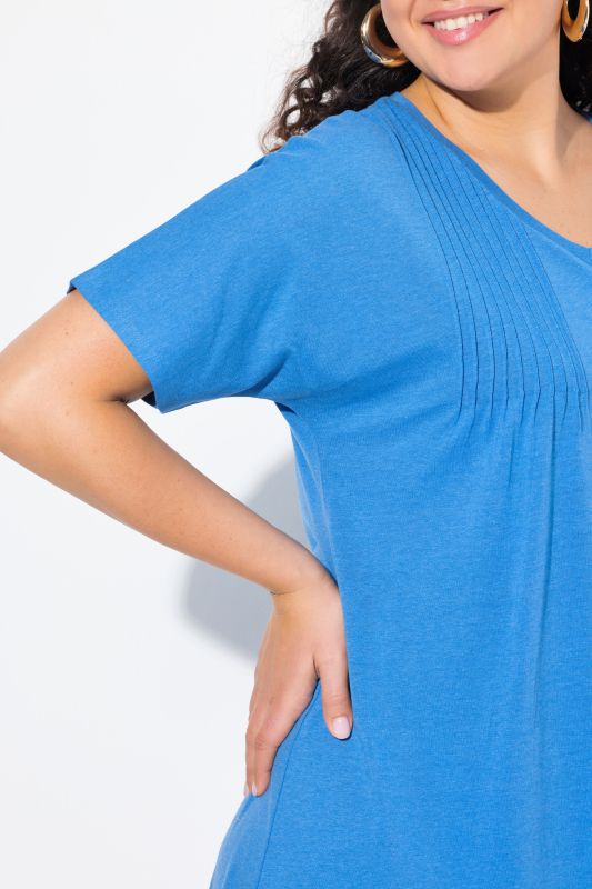 Pintick Short Sleeve V-Neck Jersey Dress