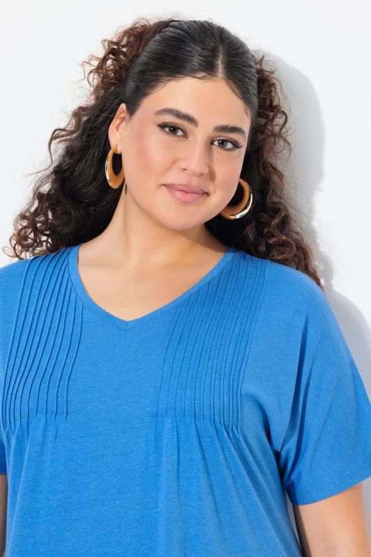 Pintick Short Sleeve V-Neck Jersey Dress