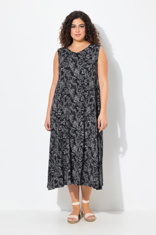 Sleeveless Vinework Stretch Fit Dress