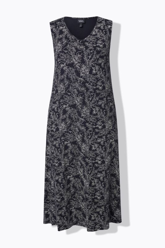 Sleeveless Vinework Stretch Fit Dress