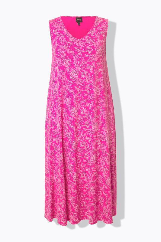 Sleeveless Vinework Stretch Fit Dress
